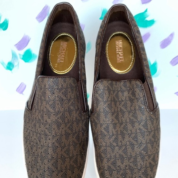 NEW! Michael Kors Keaton MK logo slip-on sneakers - Picture 1 of 5